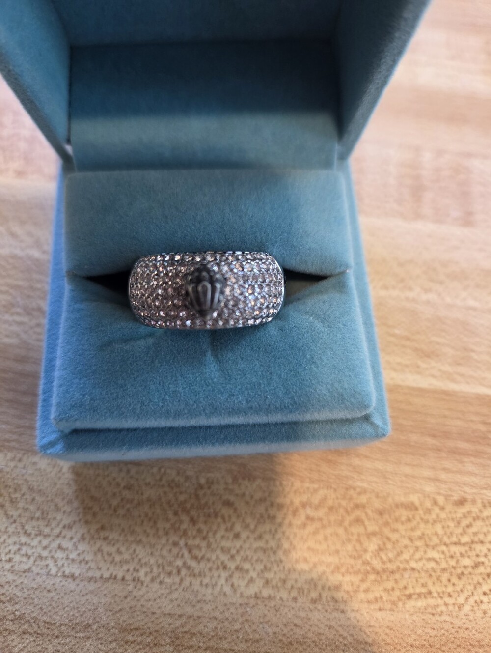 Kurt Geiger NWT STUNNING Silver Statement Ring Size M/L W/Box - Picture 4 of 6